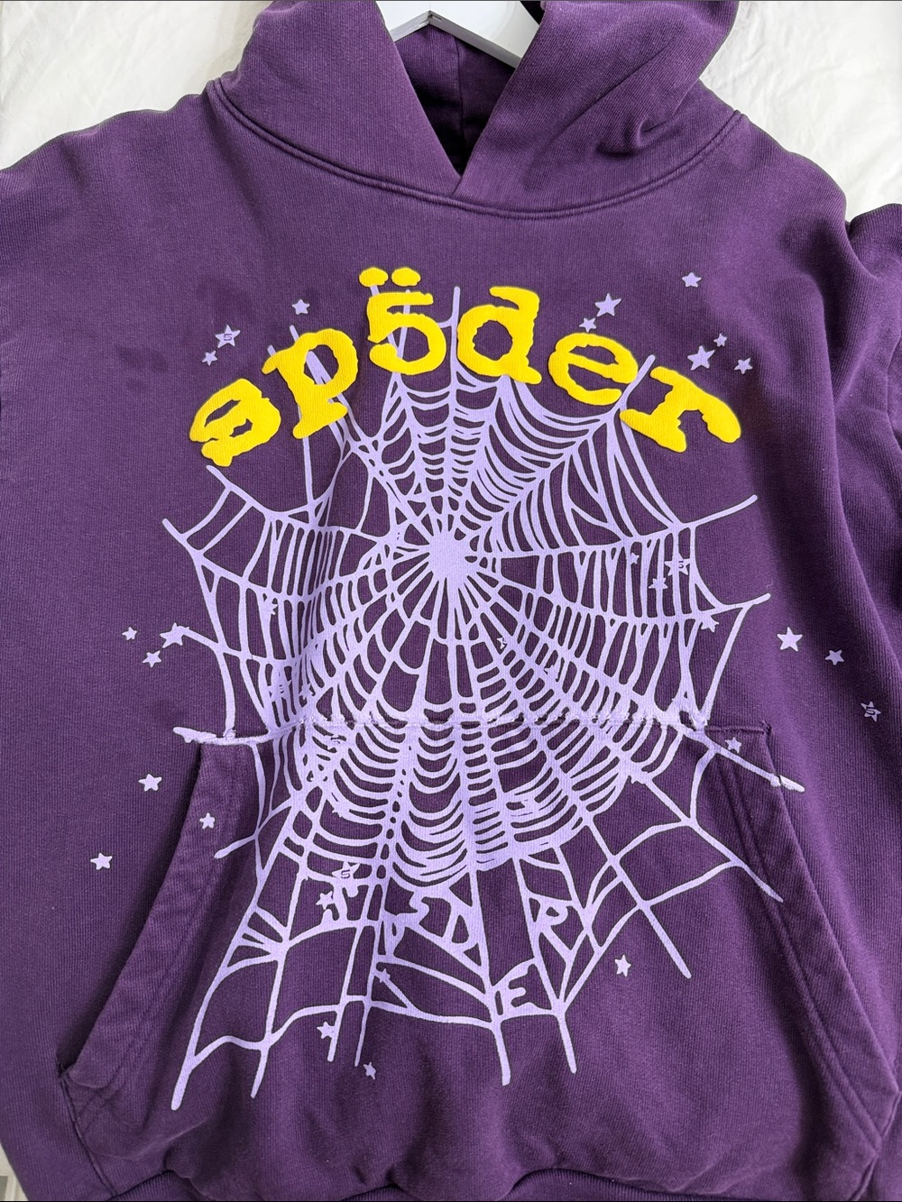 Purple Graphic Hoodie with Yellow Accent by SPÖDER